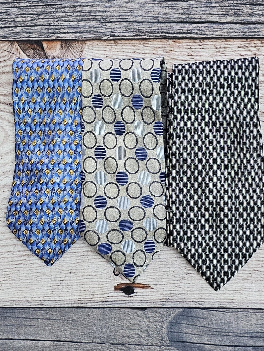 Lot of 3 Designer Silk Neckties Men’s Umberto Bossi, Grant Thomas, ERTU
